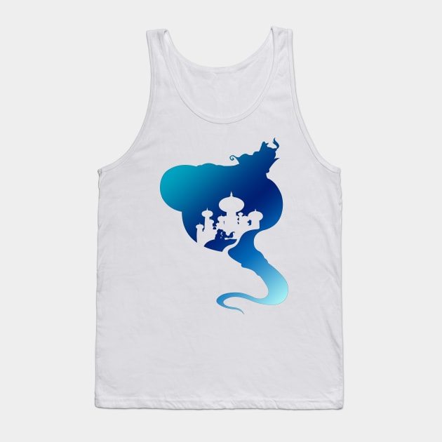 Aladdin Silhouette Blue Tank Top by Nykos